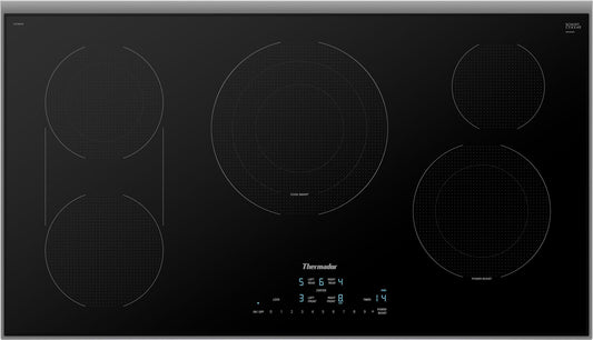 Thermador CET366YB Touch Control Electric Cooktop 36'' Black, Surface Mount With Frame Cet366Yb
