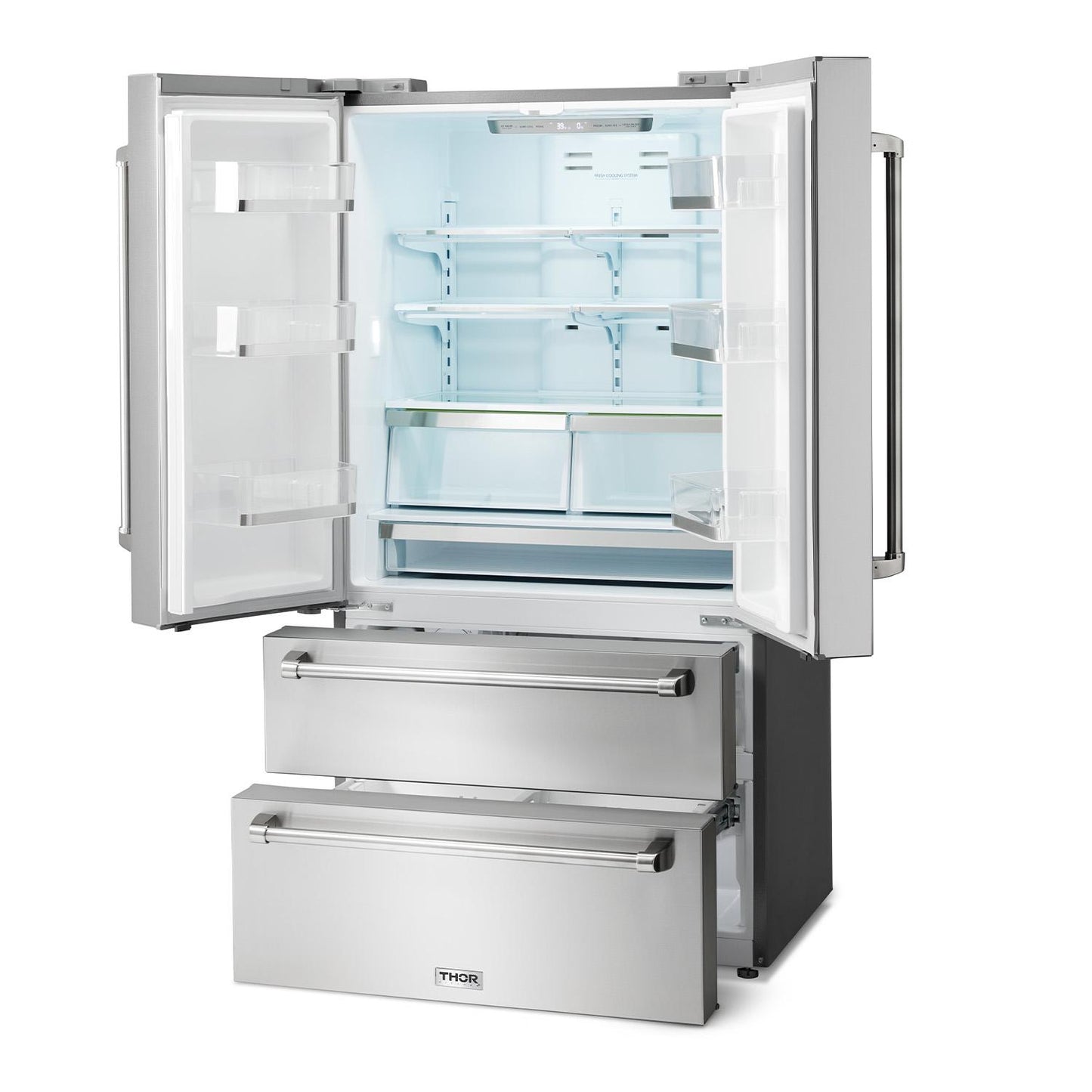 Thor Kitchen TRF3602 36 Inch Professional French Door Refrigerator With Freezer Drawers