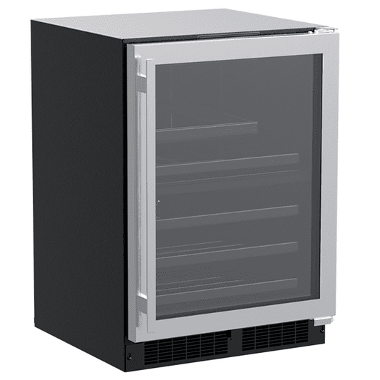 Marvel MLBD224SG01A 24-In Built-In Dual Zone Wine And Beverage Center With Door Style - Stainless Steel Frame Glass