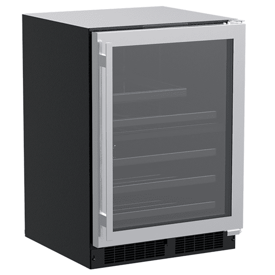 Marvel MLBD224SG01A 24-In Built-In Dual Zone Wine And Beverage Center With Door Style - Stainless Steel Frame Glass