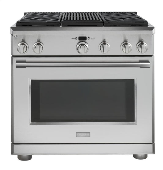 Monogram ZDP364NRNSS Monogram 36" Dual-Fuel Professional Range With 4 Burners And Grill (Natural Gas)