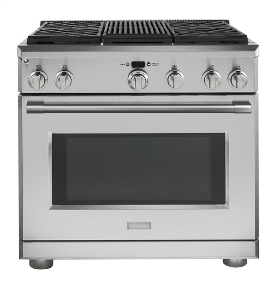 Monogram ZDP364NRNSS Monogram 36" Dual-Fuel Professional Range With 4 Burners And Grill (Natural Gas)