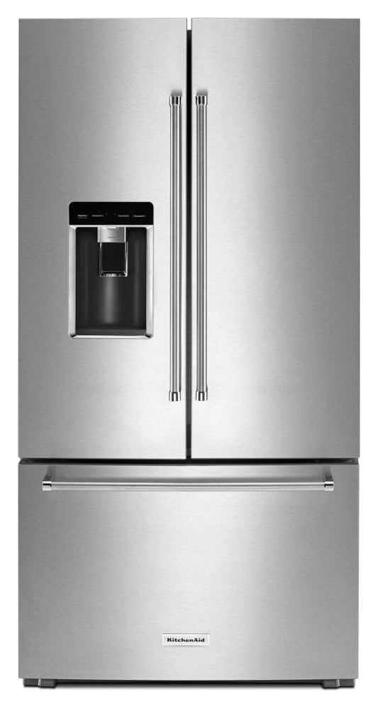 Kitchenaid KRFC704FSS 23.8 Cu. Ft. 36" Counter-Depth French Door Platinum Interior Refrigerator - Stainless Steel