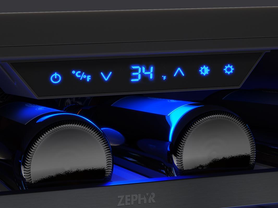 Zephyr PRB24C01CBSG 24" Black Stainless Single Zone Beverage Cooler