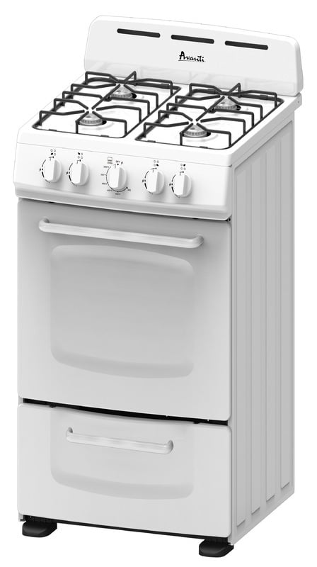 Avanti GRO20P0W 20" Freestanding Gas Range