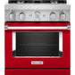 Kitchenaid KFDC500JPA Kitchenaid® 30'' Smart Commercial-Style Dual Fuel Range With 4 Burners - Passion Red