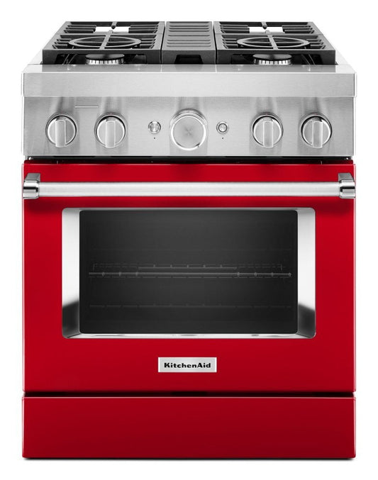Kitchenaid KFDC500JPA Kitchenaid® 30'' Smart Commercial-Style Dual Fuel Range With 4 Burners - Passion Red