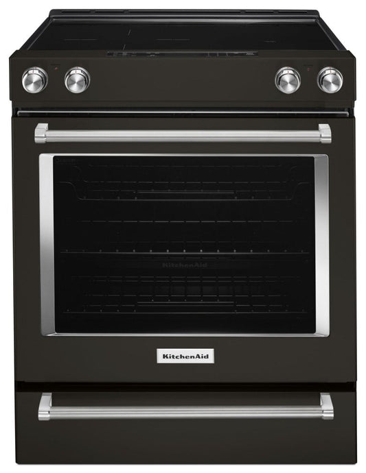 Kitchenaid KSEG700EBS 30-Inch 5-Element Electric Slide-In Convection Range - Black Stainless Steel With Printshield™ Finish