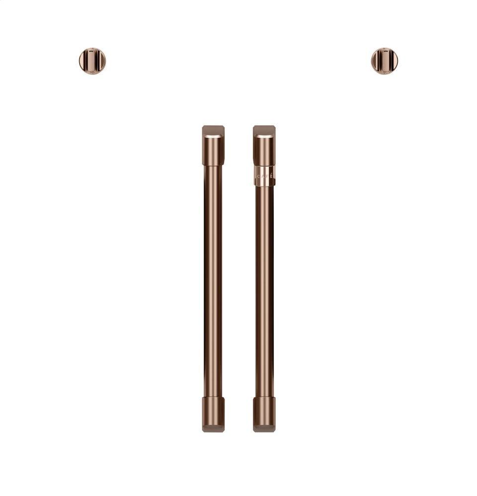 Cafe CXWSFHKPMCU Café 2 French-Door Handles; 2 Knobs - Brushed Copper