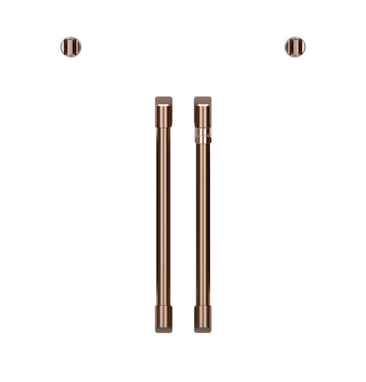 Cafe CXWSFHKPMCU Café 2 French-Door Handles; 2 Knobs - Brushed Copper