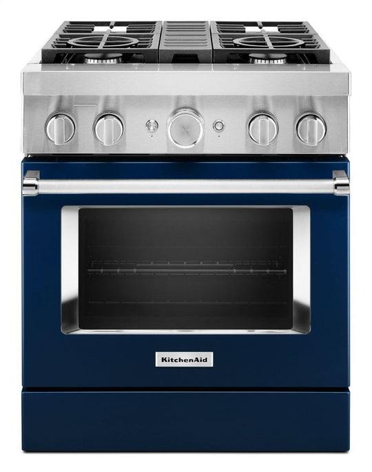 Kitchenaid KFDC500JIB Kitchenaid® 30'' Smart Commercial-Style Dual Fuel Range With 4 Burners - Ink Blue