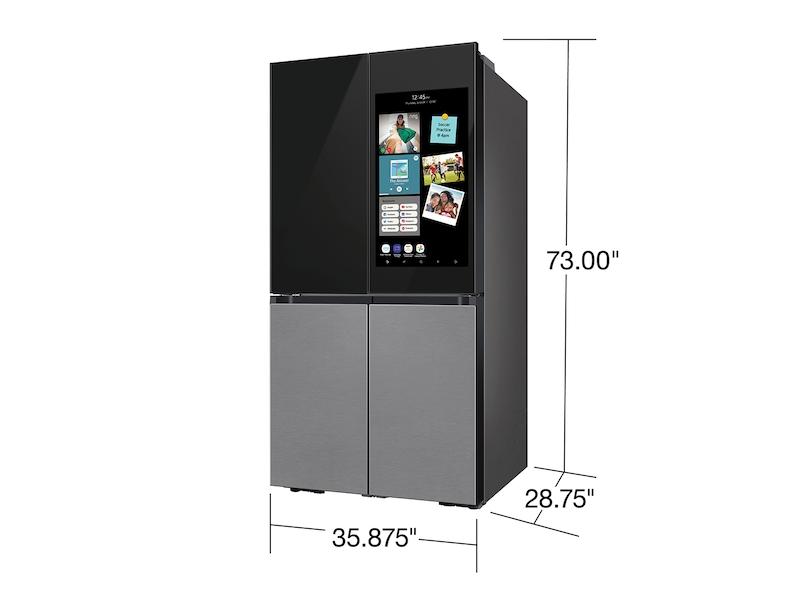 Samsung RF23CB9900QK Bespoke Counter Depth 4-Door Flex&#8482; Refrigerator (23 Cu. Ft.) With Family Hub&#8482; + In Charcoal Glass Top And Stainless Steel Bottom Panels