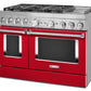 Kitchenaid KFDC558JPA Kitchenaid® 48'' Smart Commercial-Style Dual Fuel Range With Griddle - Passion Red