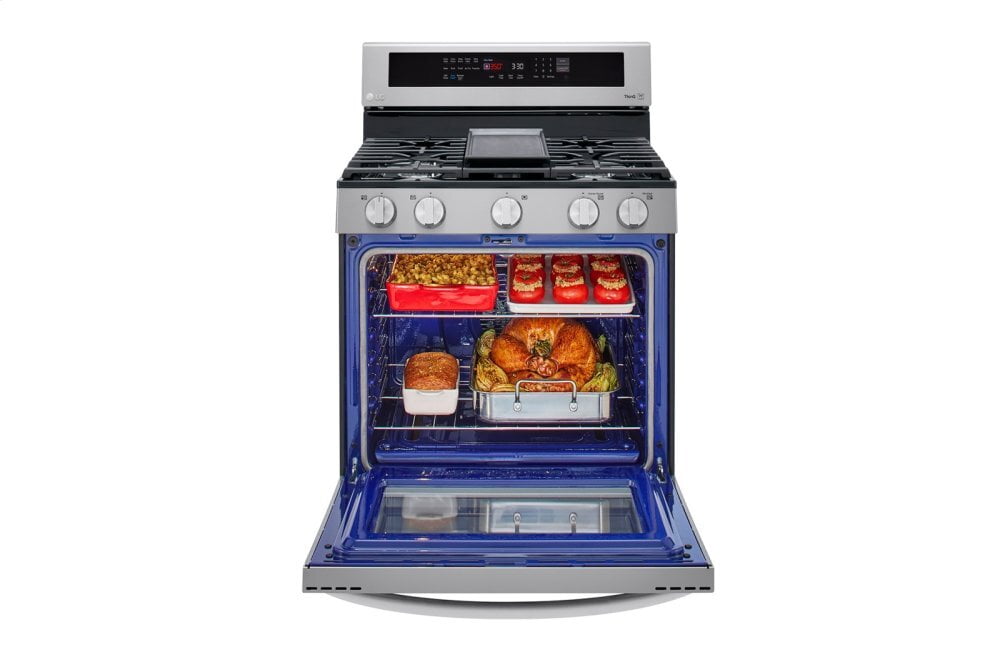 Lg LRGL5825F 5.8 Cu Ft. Smart Wi-Fi Enabled True Convection Instaview® Gas Range With Air Fry