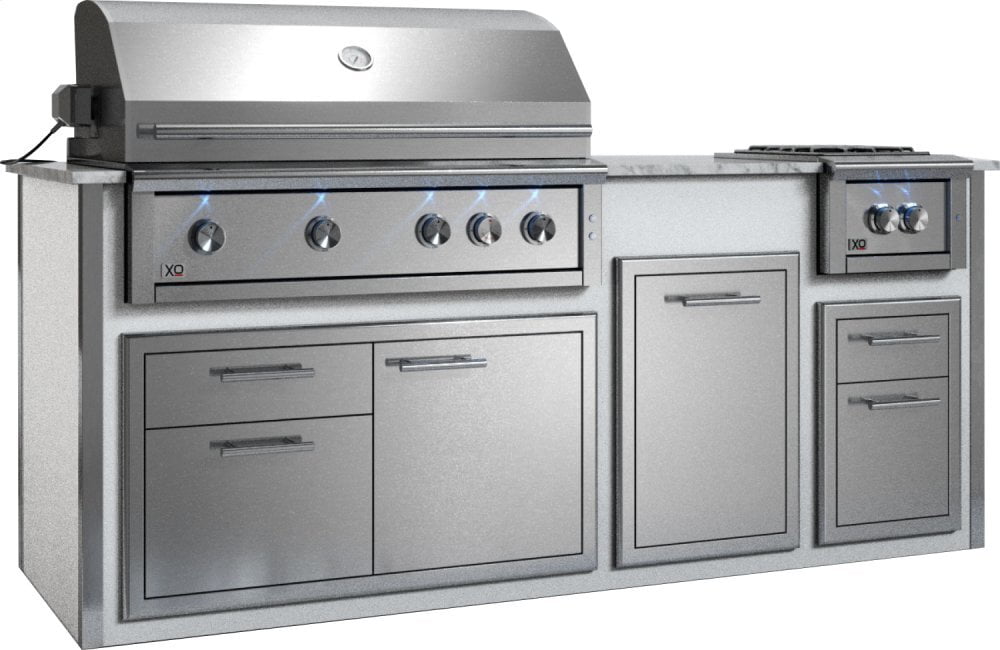 Xo Appliance XOGOK42V1WH Appliance Ready Pre-Assembled 42" Designer Island White COMPONENTS SOLD SEPARATELY - Gray