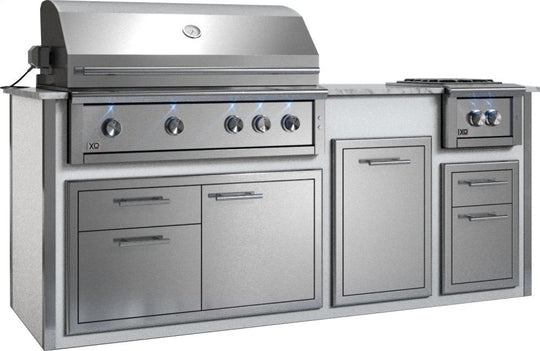 Xo Appliance XOGOK42V1WH Appliance Ready Pre-Assembled 42" Designer Island White COMPONENTS SOLD SEPARATELY - Gray