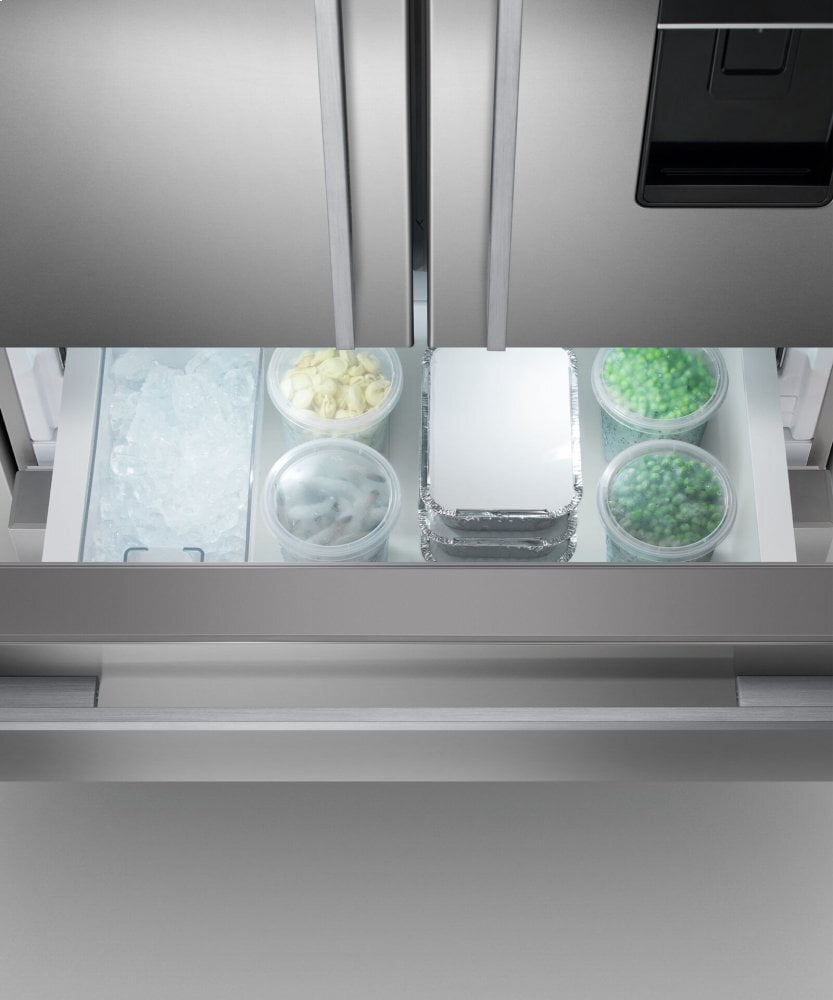 Fisher & Paykel RF172GDUX1 Freestanding French Door Refrigerator Freezer, 32", 16.9 Cu Ft, Ice & Water