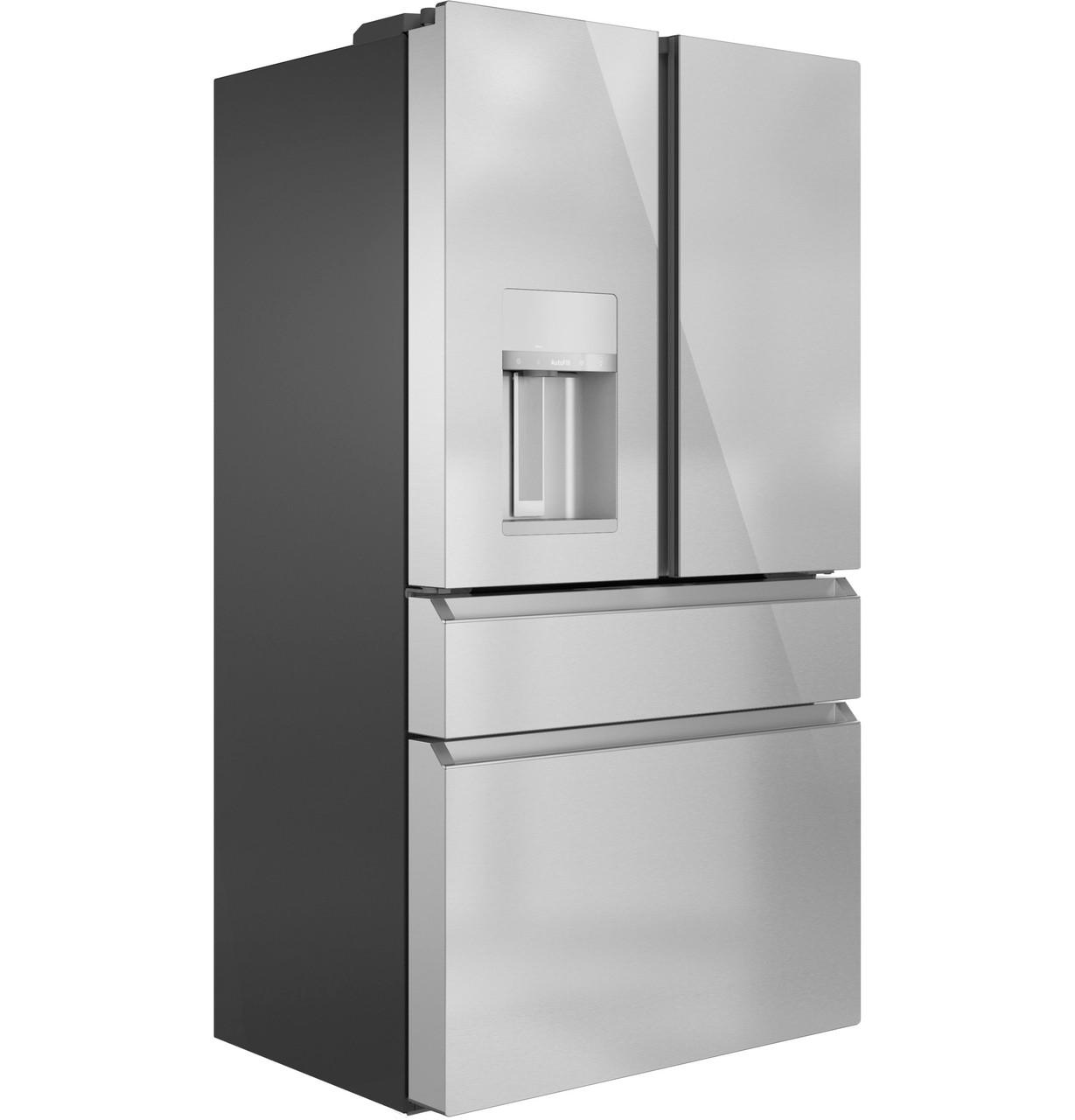 Cafe CXE22DM5PS5 Café&#8482; Energy Star® 22.3 Cu. Ft. Smart Counter-Depth 4-Door French-Door Refrigerator In Platinum Glass