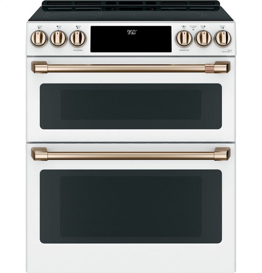 Cafe CHS950P4MW2 Café 30" Smart Slide-In, Front-Control, Induction And Convection Double-Oven Range