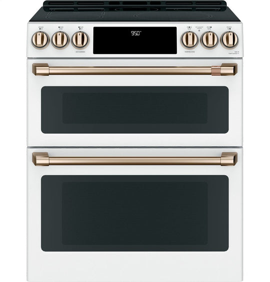 Cafe CHS950P4MW2 Café 30" Smart Slide-In, Front-Control, Induction And Convection Double-Oven Range