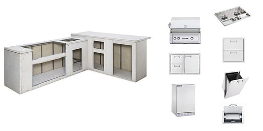 Lynx L5000LP Ready To Finish Island With A 30" Sedona Grill With Rotisserie (L5000)