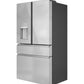 Cafe CXE22DM5PS5 Café™ Energy Star® 22.3 Cu. Ft. Smart Counter-Depth 4-Door French-Door Refrigerator In Platinum Glass
