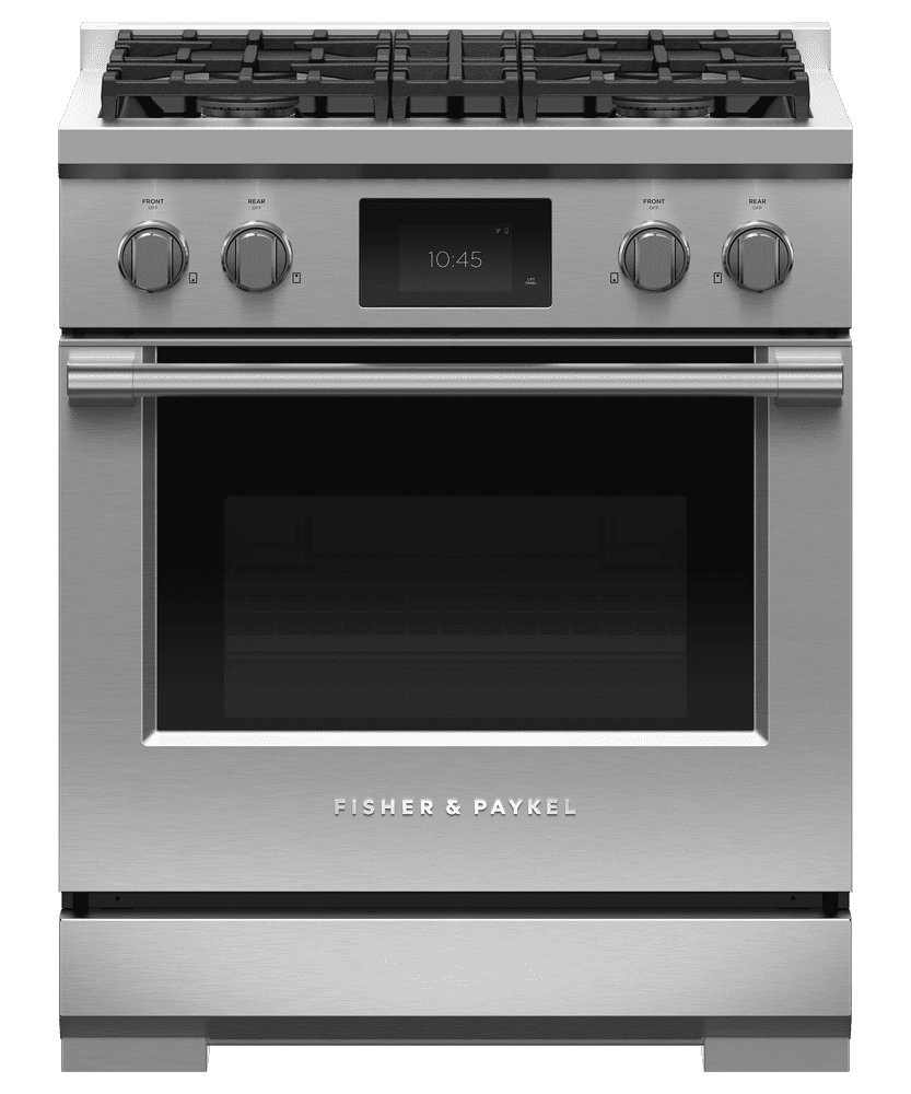 Fisher & Paykel RDV3304L Dual Fuel Range, 30", 4 Burners, Self-Cleaning, Lpg
