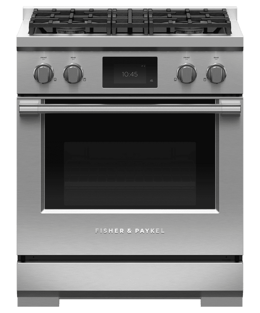 Fisher & Paykel RDV3304L Dual Fuel Range, 30", 4 Burners, Self-Cleaning, Lpg