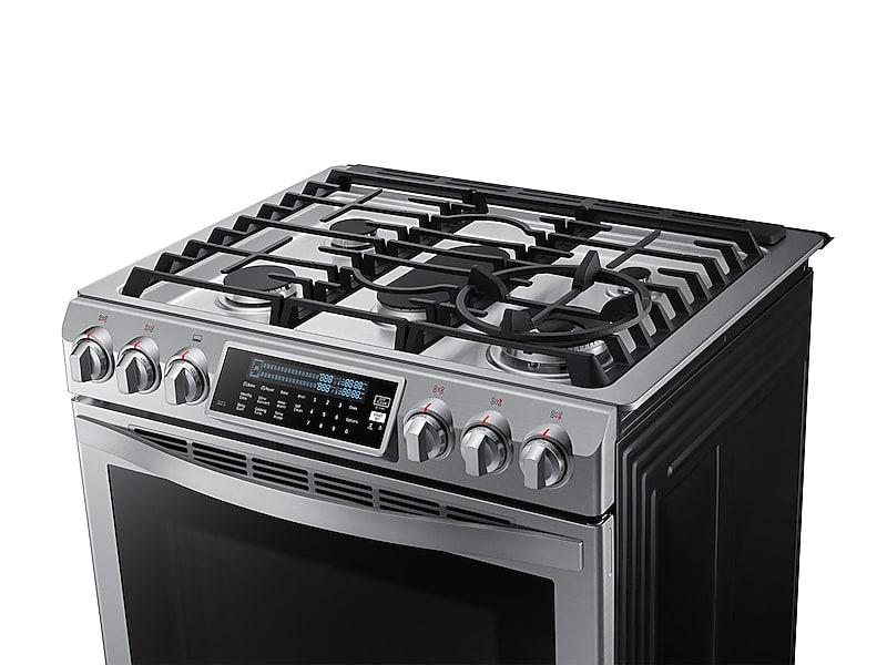 Samsung NX58H9950WS 5.8 Cu. Ft. Chef Collection Slide-In Gas Range With True Convection In Stainless Steel
