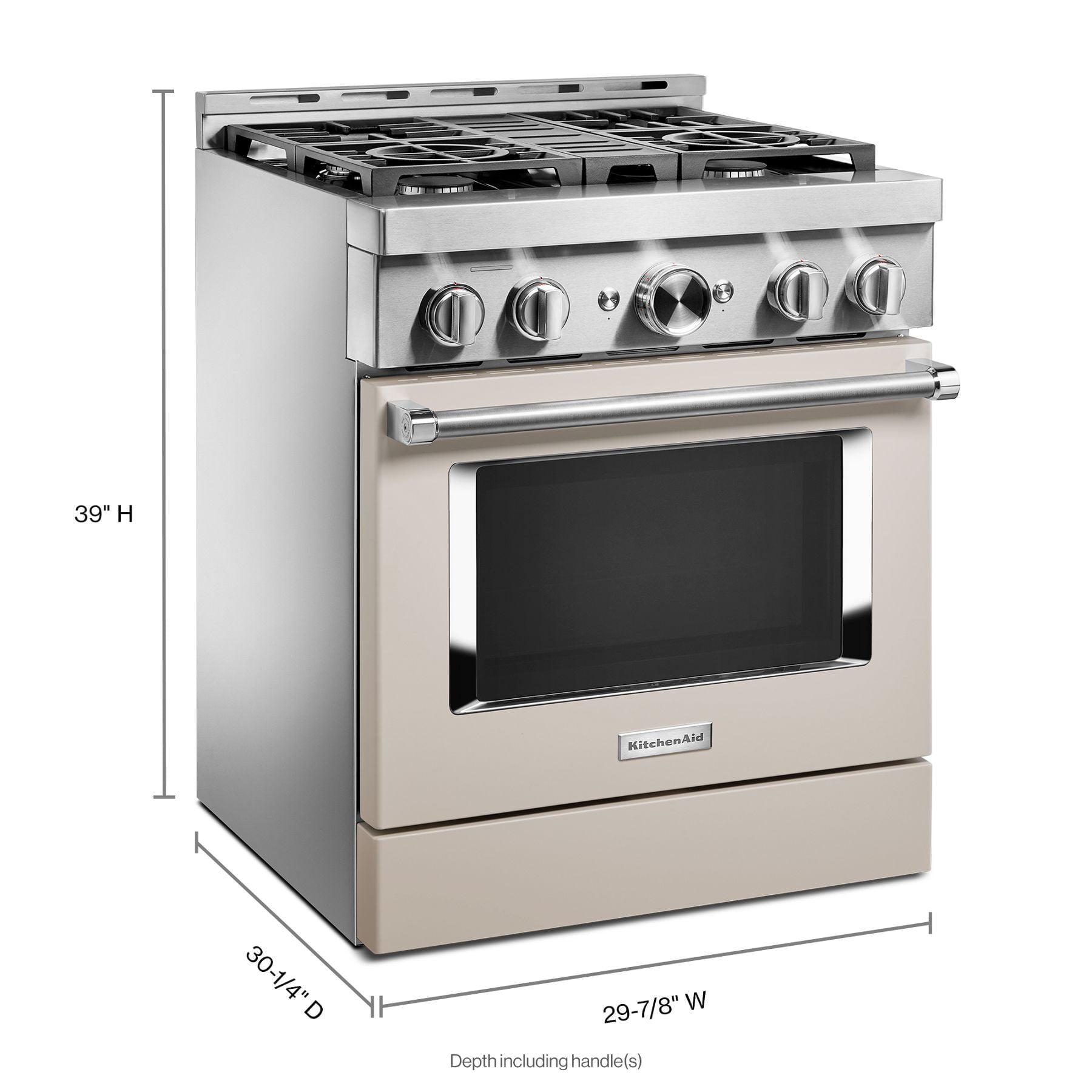 Kitchenaid KFGC500JMH Kitchenaid® 30'' Smart Commercial-Style Gas Range With 4 Burners - Milkshake