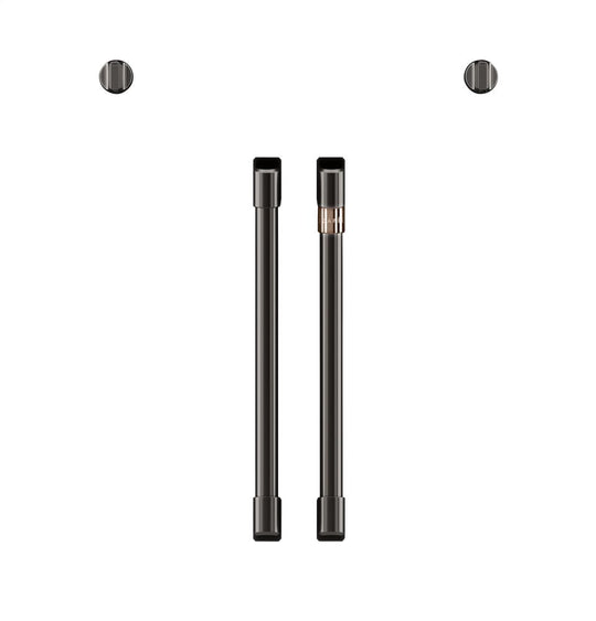 Cafe CXWSFHKPMBT Café 2 French-Door Handles; 2 Knobs - Brushed Black