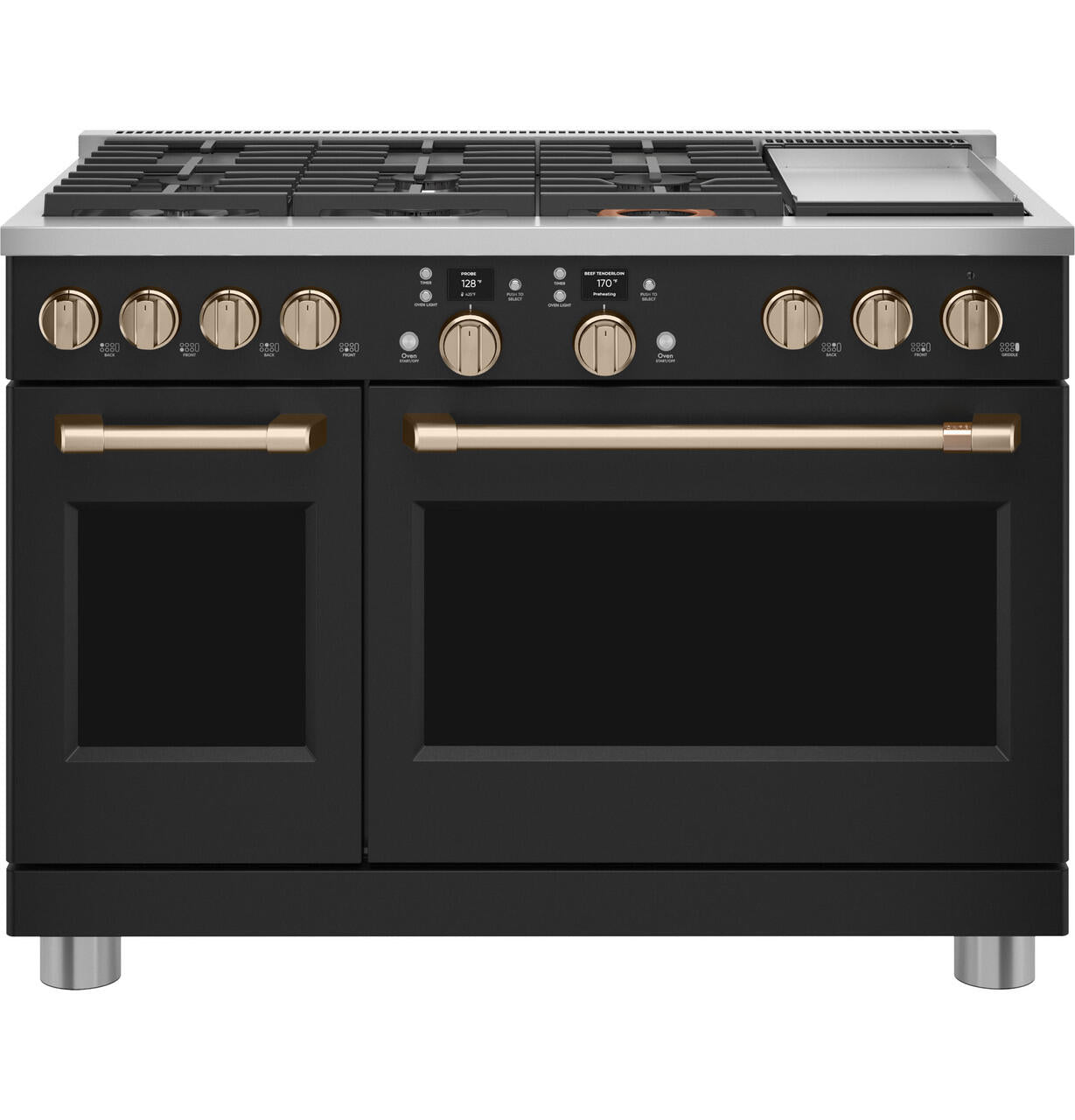 Cafe C2Y486P3TD1 Café™ 48" Smart Dual-Fuel Commercial-Style Range With 6 Burners And Griddle (Natural Gas)