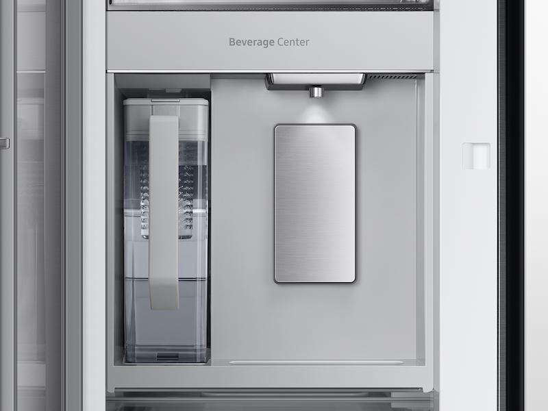 Samsung RF24BB69006MAA Bespoke 3-Door French Door Refrigerator (24 Cu. Ft.) - With Top Left And Family Hub&#8482; Panel In White Glass - And Matte Grey Glass Bottom Door Panel