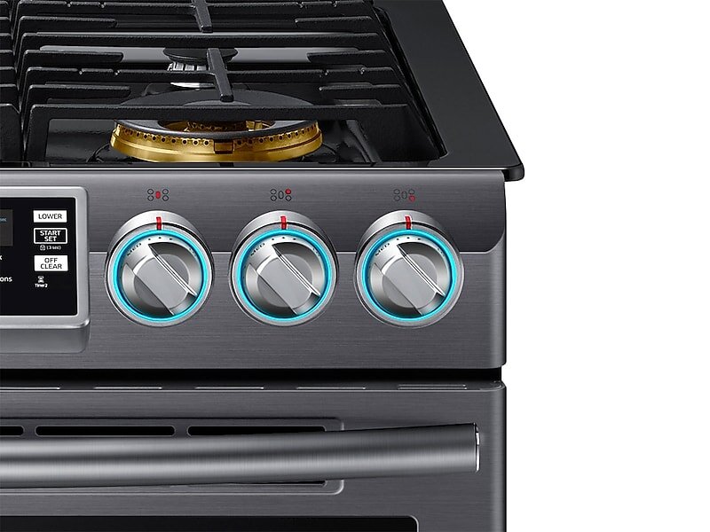 Samsung NX58K9850SG 5.8 Cu. Ft. Slide-In Gas Range With Flex Duo™ & Dual Door In Black Stainless Steel
