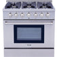 Thor Kitchen HRG3618ULP 36 Inch Professional Liquid Propane Gas Range In Stainless Steel