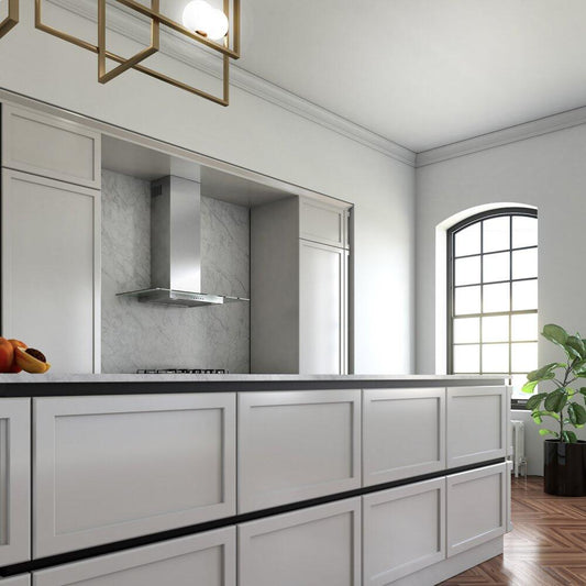 Xo Appliance XOQ30GC 30" 600/395 Cfm Wall Chimney Hood Stainless/Glass