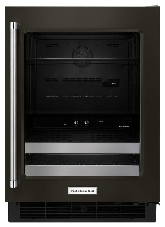 Kitchenaid KUBR304EBS 24" Stainless Steel Beverage Center With Satinglide® Metal-Front Racks - Black Stainless Steel With Printshield™ Finish