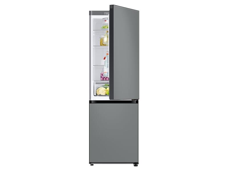 Samsung RB12A300631 12.0 Cu. Ft. Bespoke Bottom Freezer Refrigerator With Customizable Colors And Flexible Design In Grey Glass