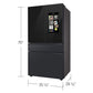 Samsung RF23BB89008M Bespoke 4-Door French Door Refrigerator (23 Cu. Ft.) - With Top Left And Family Hub™ Panel In Charcoal Glass - And Matte Black Steel Middle And Bottom Panels