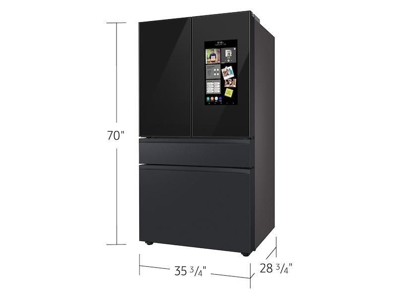 Samsung RF23BB89008M Bespoke 4-Door French Door Refrigerator (23 Cu. Ft.) - With Top Left And Family Hub™ Panel In Charcoal Glass - And Matte Black Steel Middle And Bottom Panels