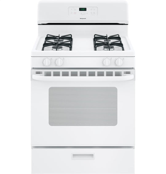 Hotpoint RGBS400DMWW Hotpoint® 30" Free-Standing Standard Clean Gas Range