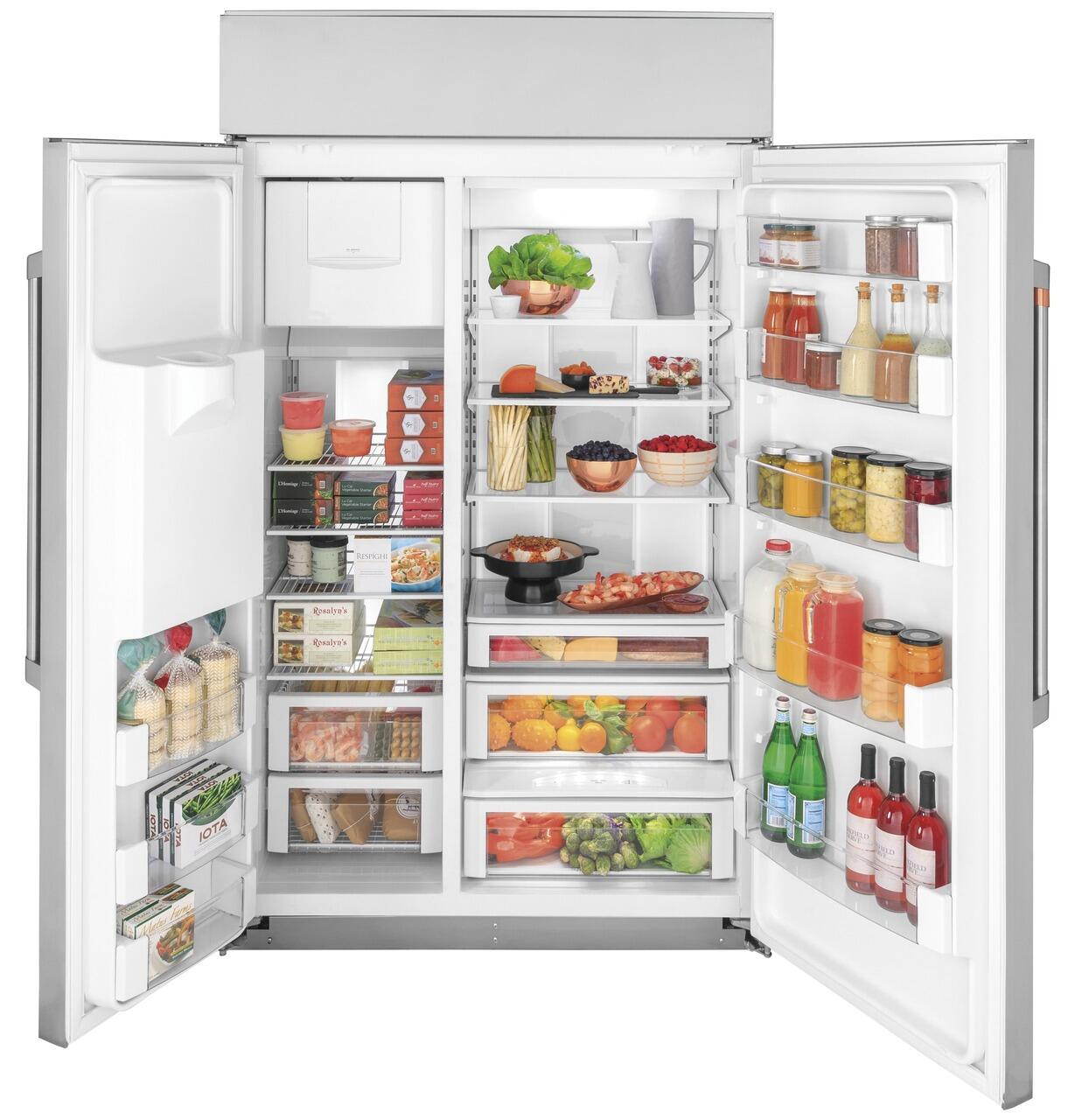 Cafe CSB48YP2RS1 Café&#8482; 48" Smart Built-In Side-By-Side Refrigerator With Dispenser