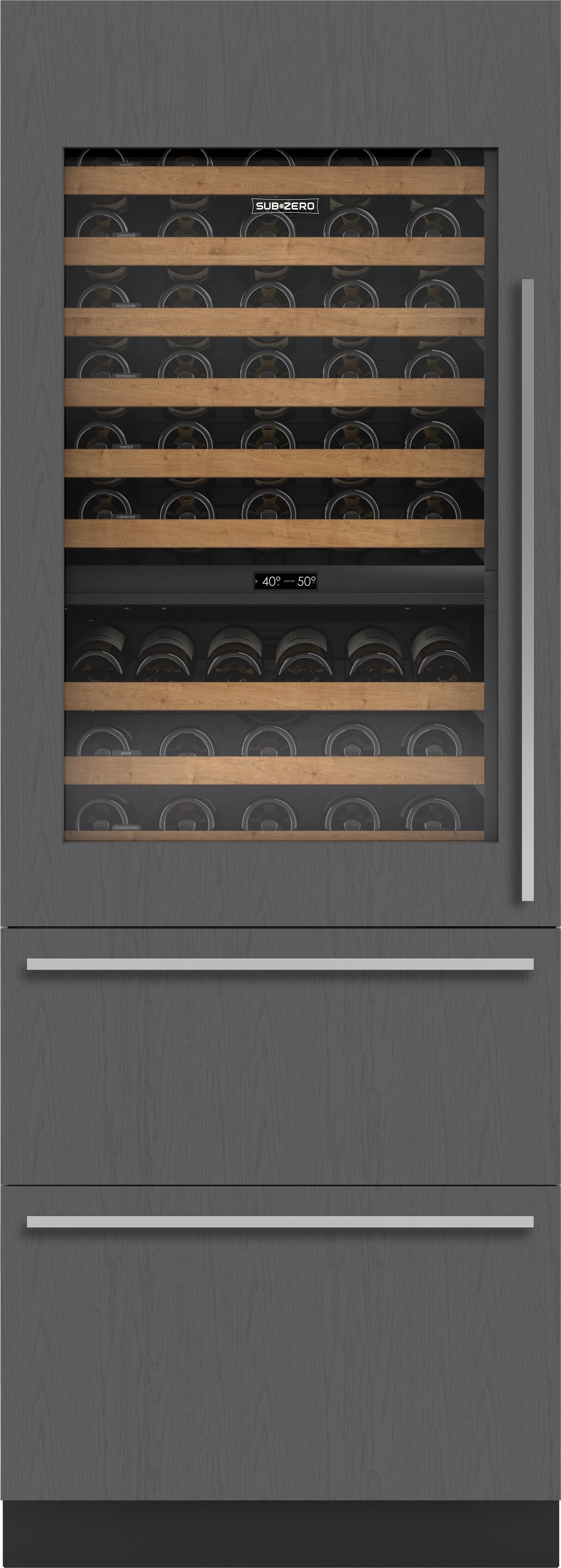 Sub-Zero DET3050WRAR 30" Designer Wine Storage With Refrigerator Drawers - Panel Ready