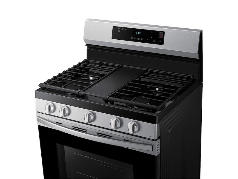 Samsung NX60A6111SS 6.0 Cu. Ft. Smart Freestanding Gas Range With Integrated Griddle In Stainless Steel