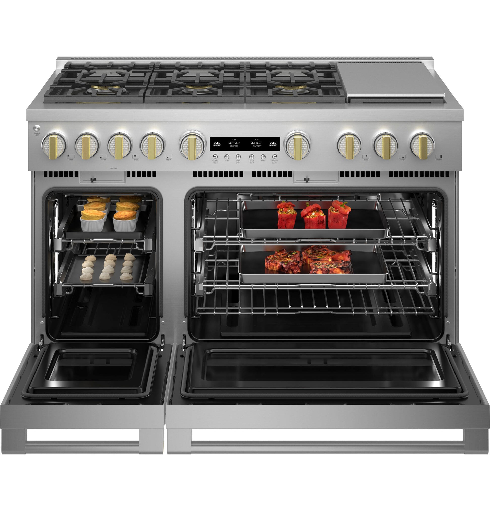Monogram ZGP486NDTSS Monogram 48" All Gas Professional Range With 6 Burners And Griddle (Natural Gas)