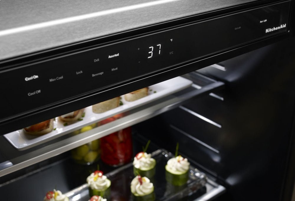 Kitchenaid KURR304ESS 24" Undercounter Refrigerator With Glass Door And Metal Trim Shelves - Stainless Steel