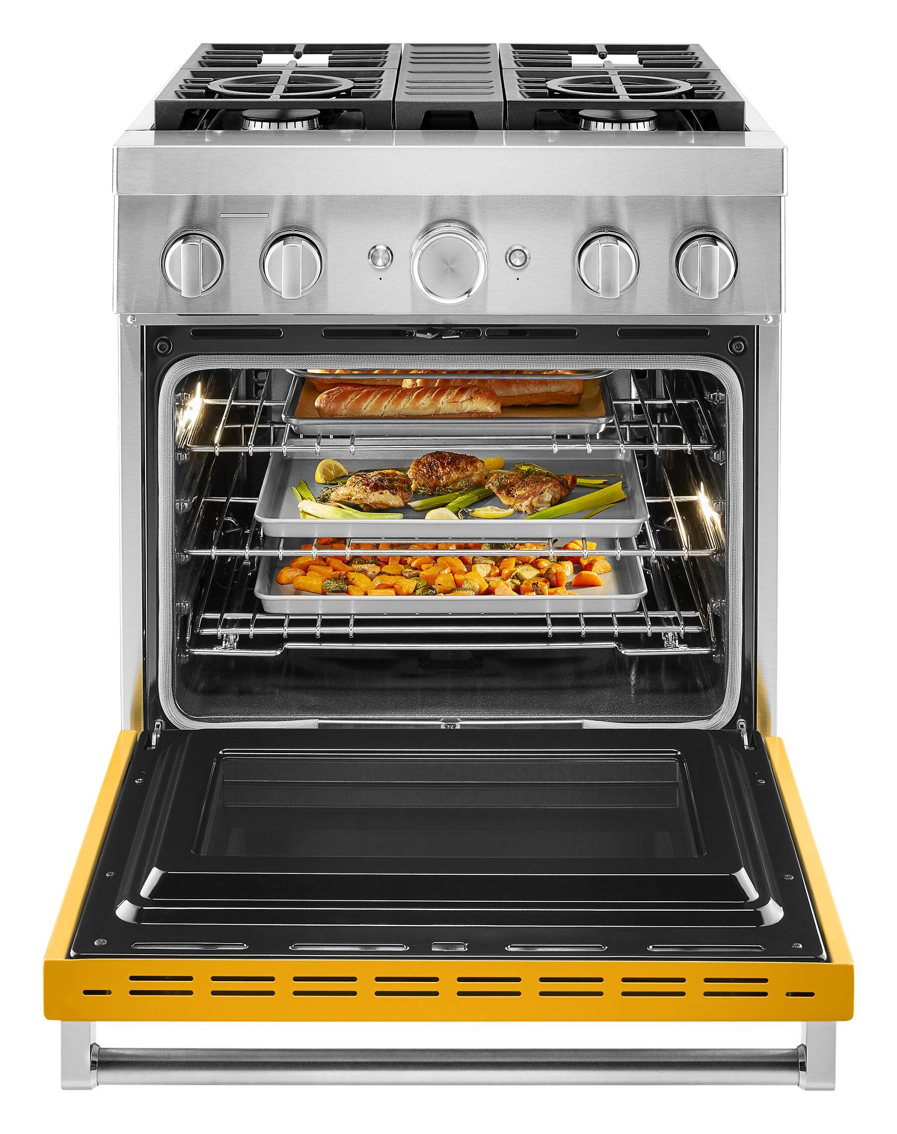 Kitchenaid KFDC500JYP Kitchenaid® 30'' Smart Commercial-Style Dual Fuel Range With 4 Burners - Yellow Pepper
