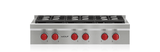 Wolf SRT366LP 36" Sealed Burner Rangetop - 6 Burners