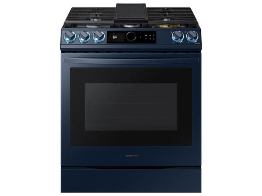 Samsung NX60A8711QN 6.0 Cu. Ft. Smart Bespoke Slide-In Gas Range With Smart Dial & Air Fry In Navy Steel