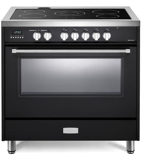 Verona VDFSEE365E Matte Black 36" Designer Electric Glass Top Range - Designer Series